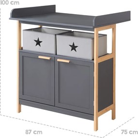 Cassettiera bassa per bambini antracite 87x75 cm Berlin - Roba