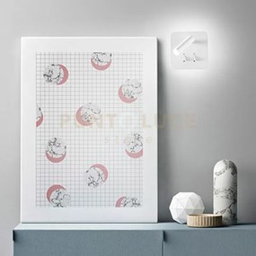 Applique in metallo verniciato bianco plug led 6w + 3w faretto spot...