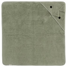 Asciugamano per neonato in cotone verde con cappuccio 75x75 cm Dinosaur - Kindsgut