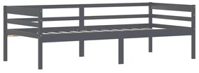 Giroletto Grigio Scuro in Legno Massello di Pino 90x200 cm