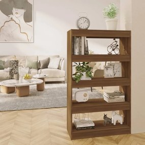 Libreria/divisorio rovere marrone 80x30x135 cm in truciolato