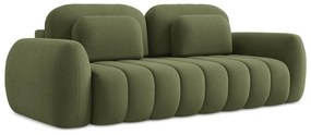 Divano verde allungabile/con contenitore con rivestimento in bouclé 266 cm Pele – Makamii
