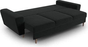 Divano nero allungabile e con contenitore con rivestimento in velluto 235 cm Kyoto – Cosmopolitan Design