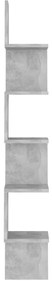 Scaffale angolare parete grigio cemento20x20x127,5cm truciolato