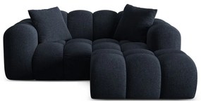 Divano angolare blu scuro (con penisola a destra/con chaise lounge) con rivestimento in ciniglia Treno – Cosmopolitan Design