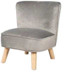Sedia per bambini in velluto grigio chiaro Lil Sofa - Roba