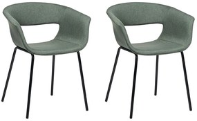 Set di 2 sedie da pranzo tessuto verde ELMA Beliani