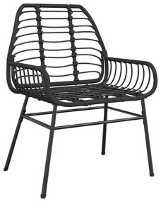 Sedie da giardino set 2 pz polyrattan nero