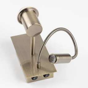 Brilagi - Applique a LED NUBILA 1xE27/25W/230V + LED/3W ottone/marrone