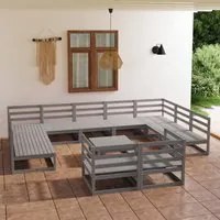 Set Divani da Giardino 12 pz in Legno Massello di Pino 3076216