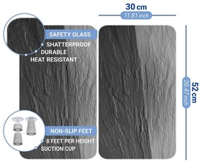Set di 2 cappe da cucina in vetro con, 52 x 30 cm Slate - Wenko