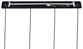 Lampada a sospensione retrò nera con vetro arancione 4 luci - Denise