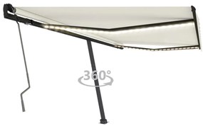 Tenda Da Sole Retrattile Manuale Led 450x350 Cm Crema /
