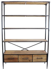 NELLO - libreria in legno e acciaio