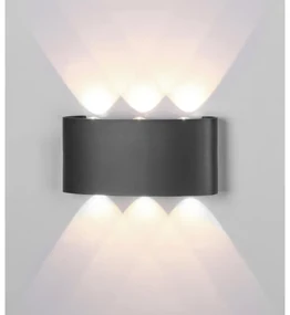 Applique LED design da esterno ARCS grigio IP54, luce bianco caldo 53.3 lumen, MANTRA