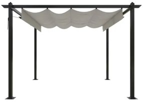 Pergola da Giardino con Tetto Retrattile 3x3 m Crema