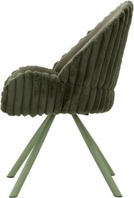 Set di sedie da pranzo verde imbottite con braccioli 2 pz Stockholm – Mauro Ferretti