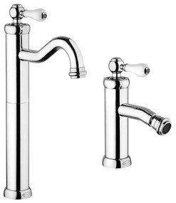 Coppia rubinetti per lavabo alto e bidet serie Tosca Jacuzzi Rubinetteria per piletta click clack