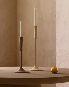 Kave Home - Portacandele Rupit in alluminio beige