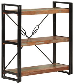 Libreria 3 Livelli 77x30x80 Cm Legno Massello Recupero E Ferro /