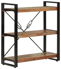 Libreria 3 Livelli 77x30x80 Cm Legno Massello Recupero E Ferro /