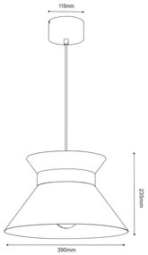 Lampadario a sospensione con filo NORGE 1xE27/15W/230V beige/oro