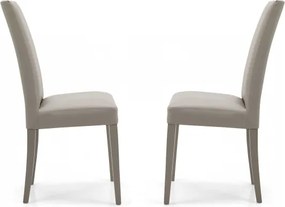 Sedia in ecopelle con gambe verniciate TORTORA mod. DENVER Set da 2 pezzi