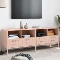 Mobili TV 2 pz Rosa 68x39x50,5 cm in Acciaio Laminato a Freddo 843045