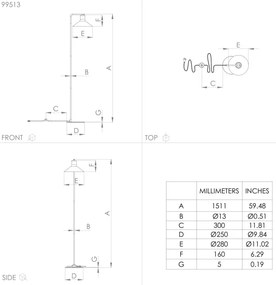 Eglo 99513 - Lampada da terra ABREOSA 1xE27/28W/230V