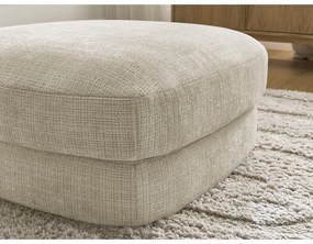 Poggiapiedi beige con rivestimento in ciniglia Leonore – Bobochic Paris