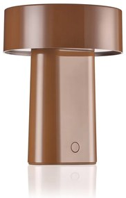 Lampada da tavolo LED marrone cognac in plastica (altezza totale 18 cm) Oblong – Zone