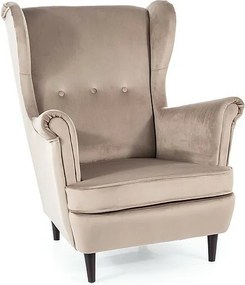 Poltrona Lord Velvet in velluto beige scuro – 82x92x101 cm