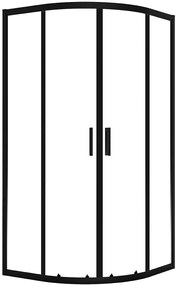 Laveo Bresso box doccia 90x90 cm semicircolare nero opaca/vetro trasparente JKD_796Z
