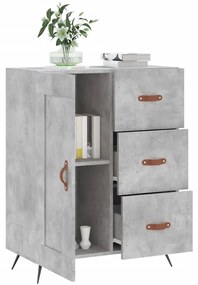 Credenza grigio cemento 69,5x34x90 cm in legno multistrato