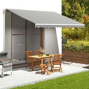 Tessuto Di Ricambio Per Tenda Da Sole Antracite E Bianco 4,5x3m /