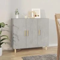 Credenza Grigio Cemento 90x34x80 cm in Legno Multistrato 812496