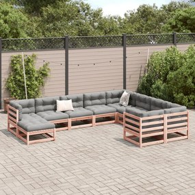 Set divani da giardino 10 pz in legno massello abete douglas