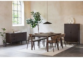 Cassettiera bassa marrone scuro effetto rovere 160x73 cm Arun - Unique Furniture