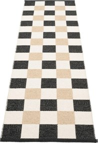 Passatoia da interno/esterno nera/color crema 70x240 cm Pix Black Vanilla – Pappelina