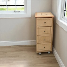 Carrello cassettiera GIADA Mini con piano in piastrelle e legno Naturale