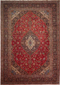 Kashan Tappeto 310 x 430 Rosso (Iran) Annodato A Mano