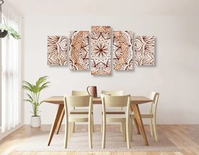 Quadri 5 pezzi – Mandala etnica astratta
