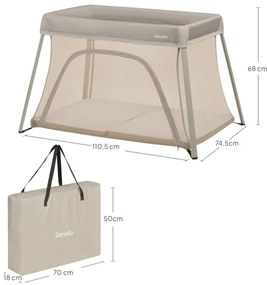 Lionelo - Lettino da viaggio 3 in 1 ALICE Beige Oliva