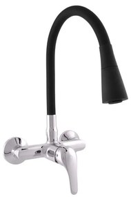 RAV Slezák SA002.5/13 - Miscelatore per lavello SAZAVA 32,3 cm nero/cromo lucido