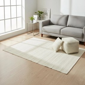 NECTOR - tappeto in lana avorio con decoro