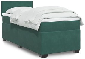 Giroletto A Molle Con Materasso Verde Scuro 100x200 Cm Velluto /