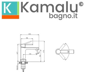 Kamalu - miscelatore lavabo monocomando finitura lucida | kam-t1000