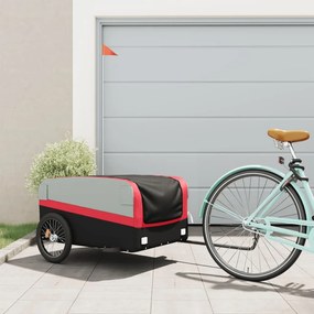 Rimorchio Da Bici Nero E Rosso 45 Kg İn Ferro /