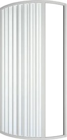 Box doccia 75x75 circolare a soffietto in PVC bianco apertura laterale e chiusura calamitata Teti