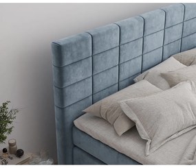 Letto boxspring blu con contenitore 160x200 cm Ava – Maison de Rêve